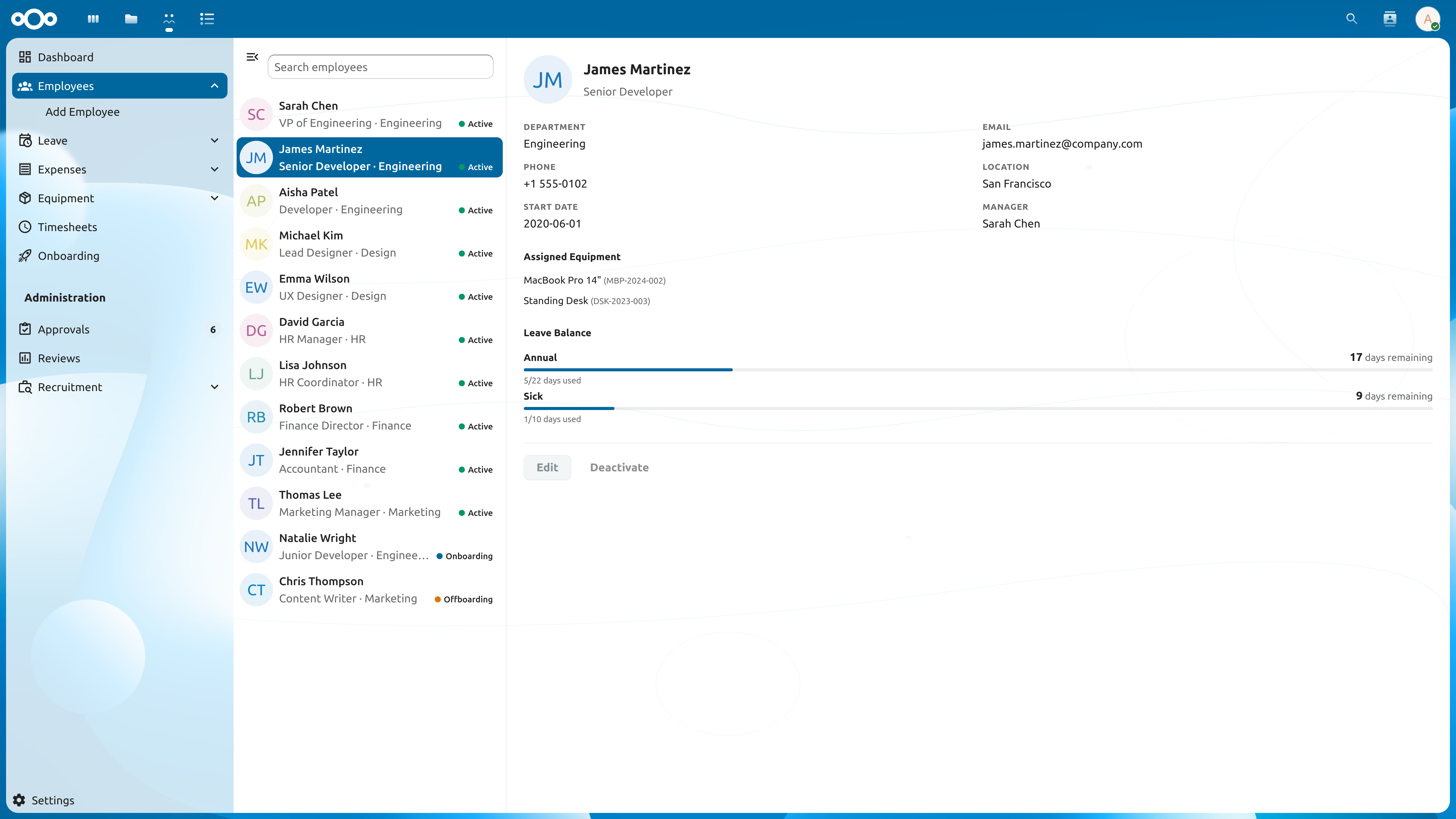 Employee Directory & Org Chart screenshot